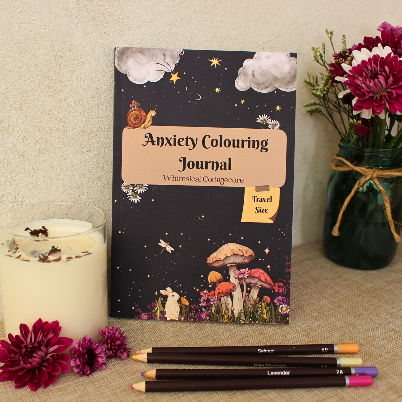 Travel Size Anxiety Journal: Whimsical Cottagecore - 1